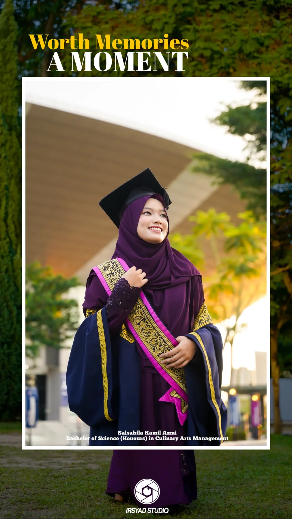 Reka letak foto graduasi Worth Memories